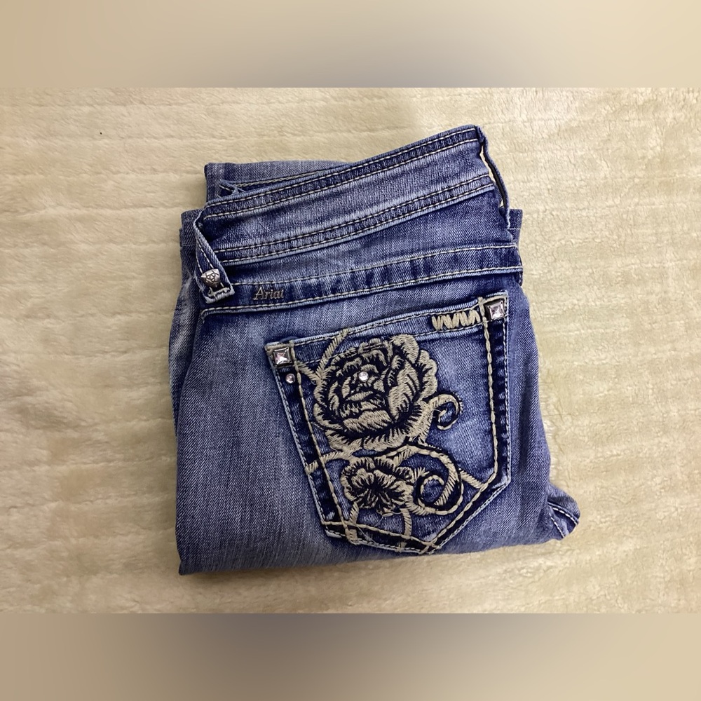 ARIAT TORQUOISE WOMENS BOOT CUT JEANS - Picture 12 of 16